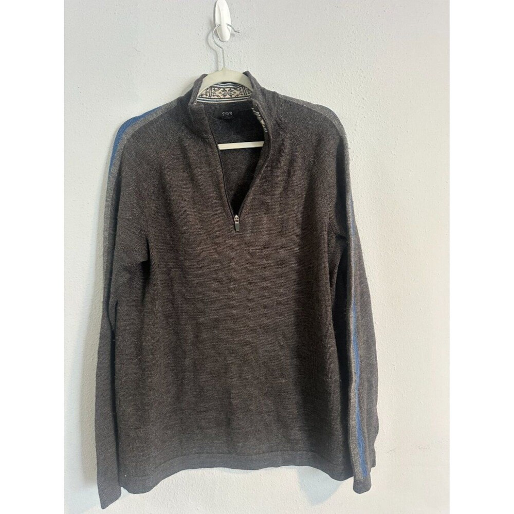 SKYR Merino Wool Quarter Zip Sweater Men’s L Gray Pullover Classic Minimalist - Picture 2 of 8